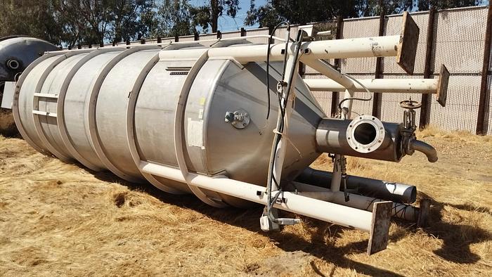 Used Tank, 5,000 gallon, Stainless, Agit, Hicks, 7'x16' #S745049