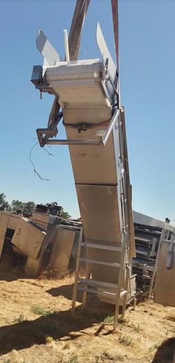 Used Conveyor, Belt, 26" X 20', Z-Frame, Cleated Belt, 11'1" Discharge, #S745472