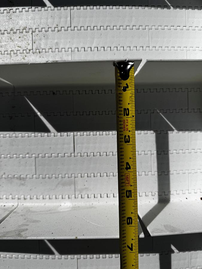 Used Conveyor, Belt, 16-1/2"W x 15'L, Incline, Cleated, Stainless Steel, #