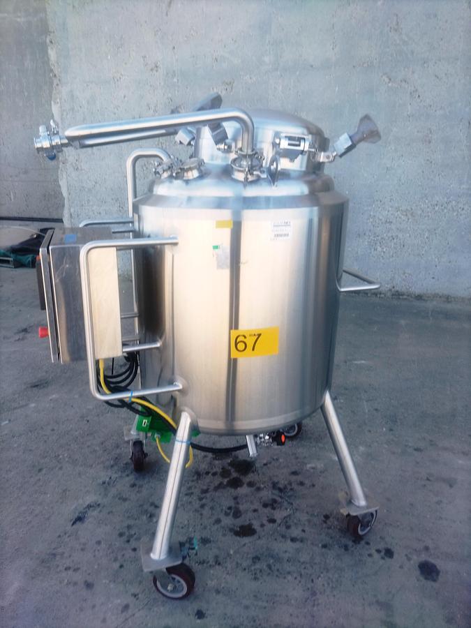 Used Tank, 66 Gallon, Stainless Steel, Jacketed, Agitated, DCI, 45 PSI, #5991955