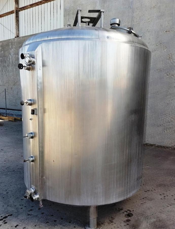Used Tank, 1,000 Gallon, Jacketed, Stainless Steel, #5991894