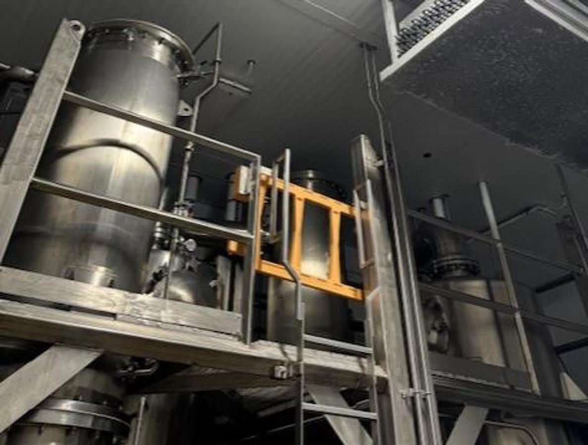 Used Evaporator, 2-Effect, Rising Falling Film, Reverse-Feed, 316L Stainless Steel, Buflovak, #5991598