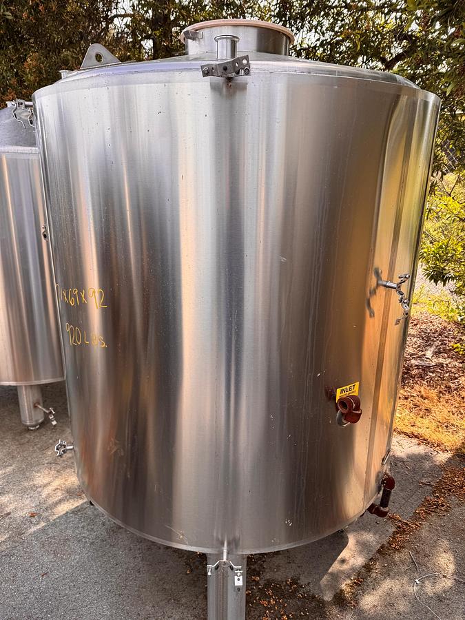 Used Tank, 375 Gallon, 304 Stainless Steel, Jacketed Fermenter, Criveller, Cone Bottom, #5991399