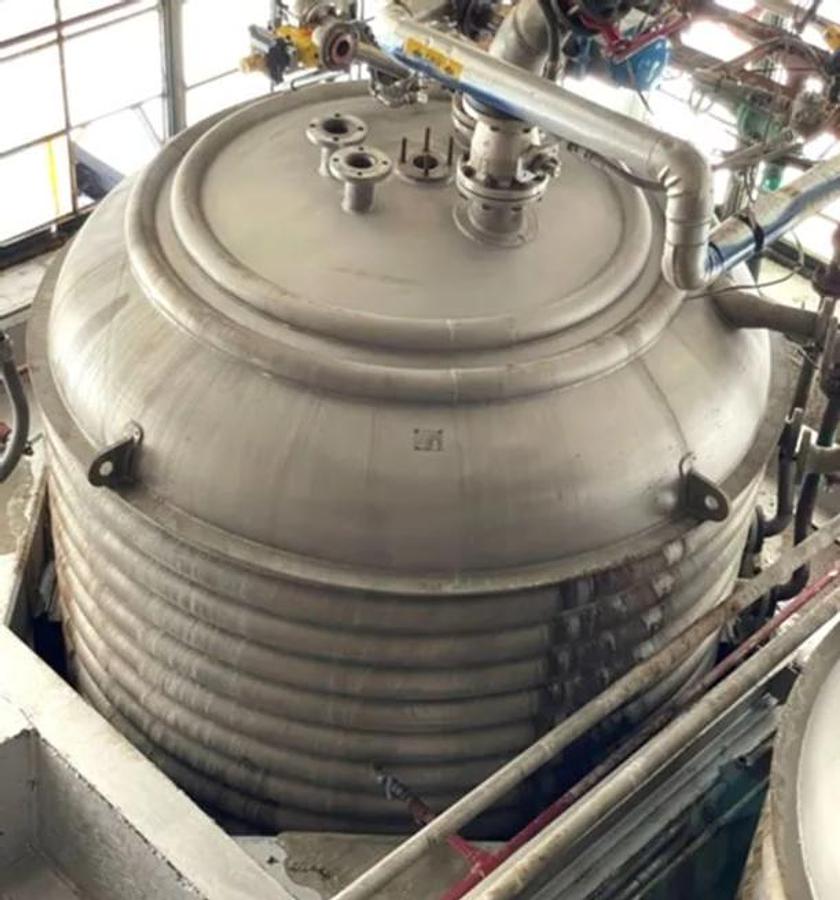 Used Reactor, 3000 Gallon, Alloy 20 Reactor, Stainless Steel, Half Pipe Jacket, Lightnin 25 HP Mixer, #5991744