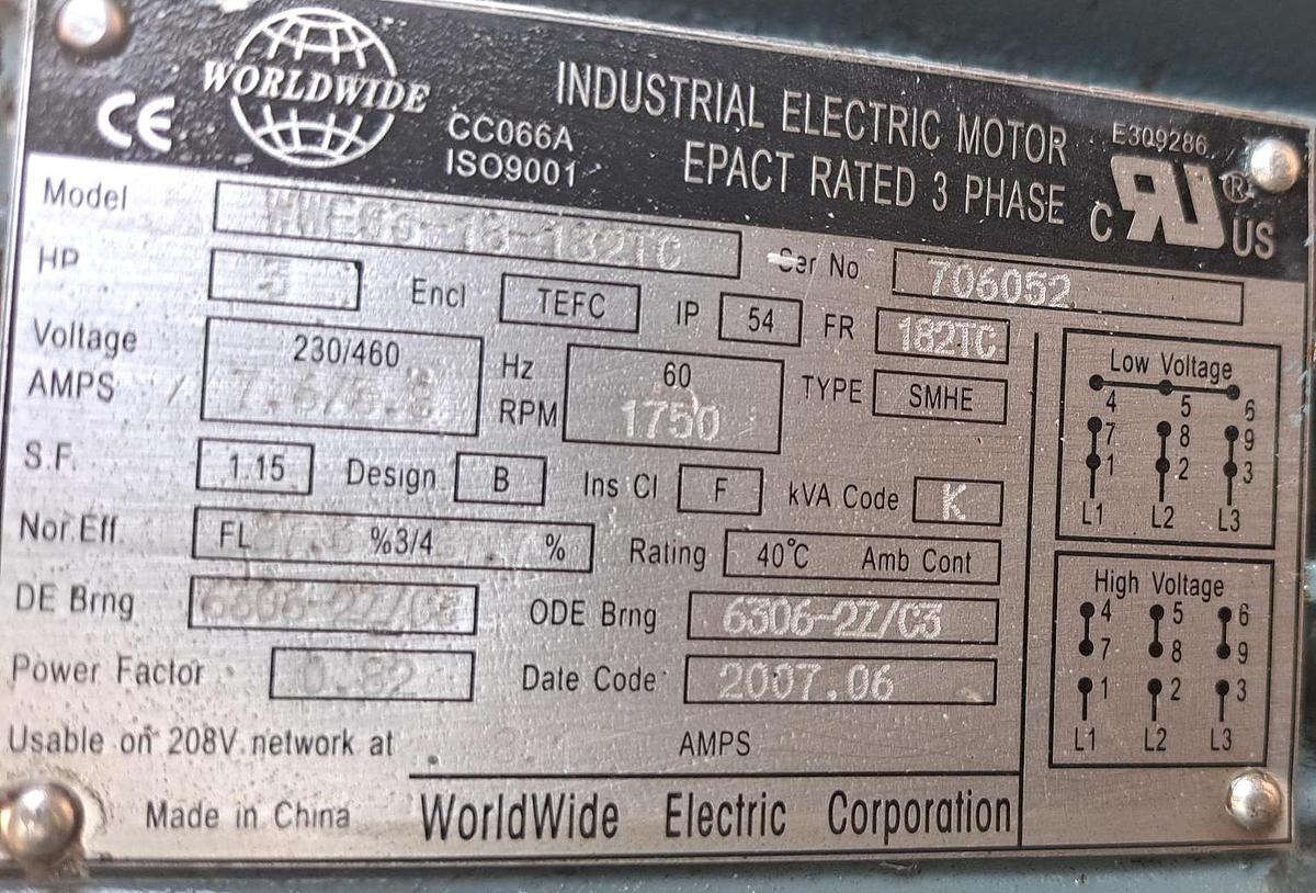 Used Mixer, Conical, Double Cone, 20 Cu Ft, Stainless Steel, 5 HP, #5991566