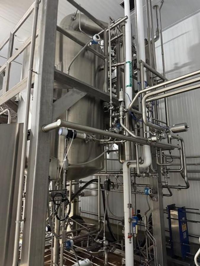 Used Evaporator, 2-Effect, Rising Falling Film, Reverse-Feed, 316L Stainless Steel, Buflovak, #5991598