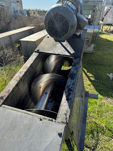 Used Conveyor, Screw, 12" Diameter X 12' Long, Stainless Steel, Inclined #S745475
