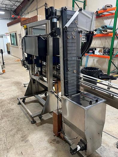 Used Filling Line, 12-Head, Overflow Filler, Inline Capper, Wrap Labeler #C745379
