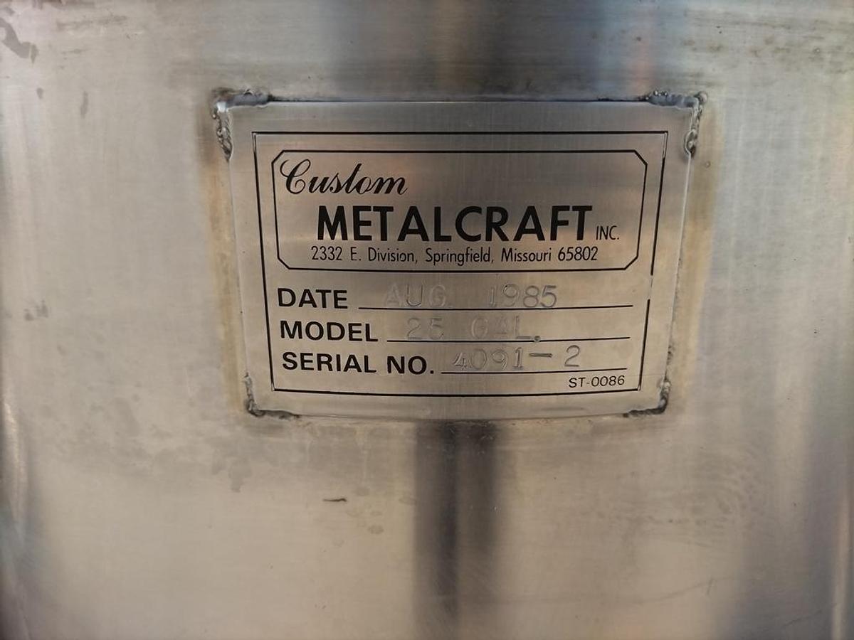Used CIP System, 3-Tank Brew System, 25 Gallon Each, Metalcraft, Chester Jensen Heat Exchanger, #5991918