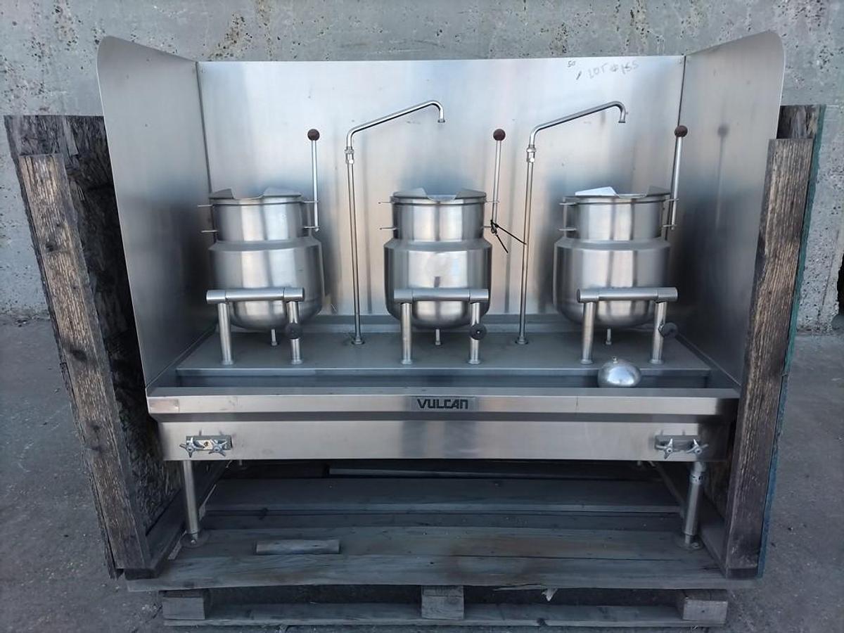 Used Kettle, 6 Gallon, Stainless Steel, Vulcan, Model VKT64, (3) #5991934