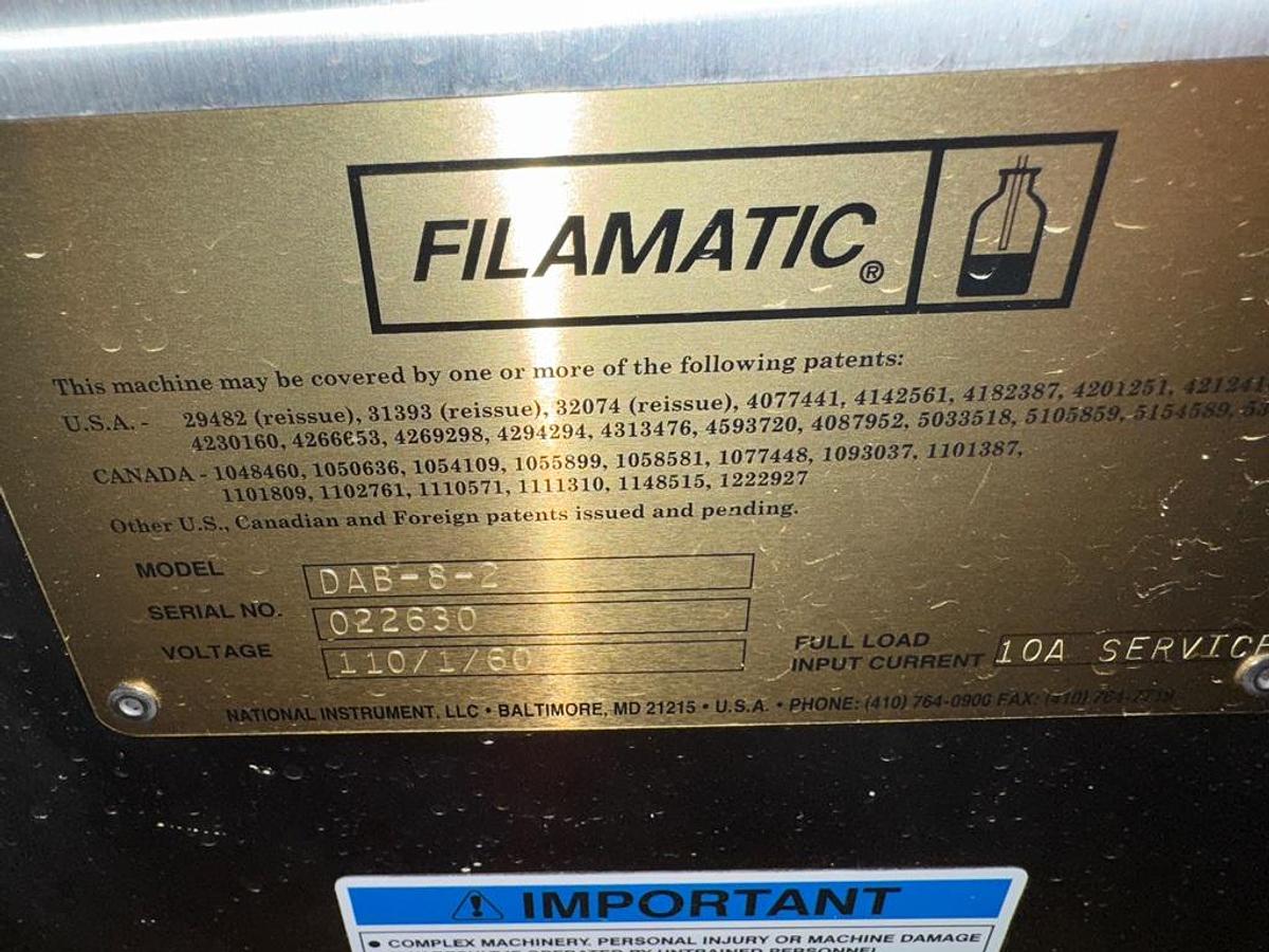 Used Filler, Piston, Monoblock, M&O Perry with (3) Filamatic Piston Fillers, Crimper, Stainless Steel, #5991418