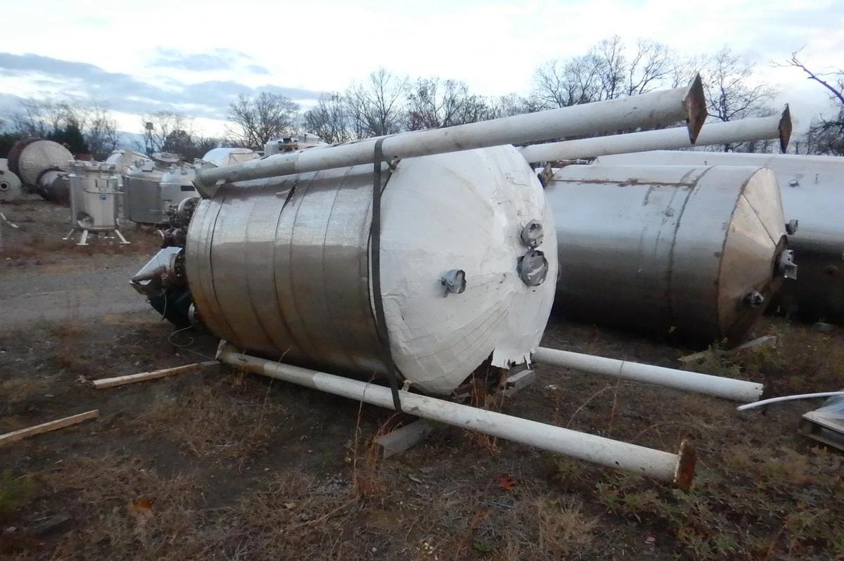 Used Reactor, 1,000 Gallon, 316L Stainless Steel, Brighton, Pfaudler Agitator, #5991814