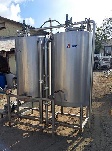 Used CIP Skid, 2-Tank, (2) 200 Gallon, Stainless Steel, APV #S745295