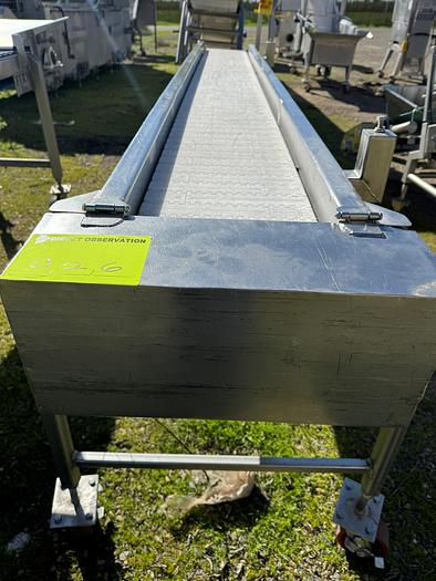 Used Conveyor, Belt, 12" Wide X 10'6" Long, Stainless Steel, Washdown #S745473