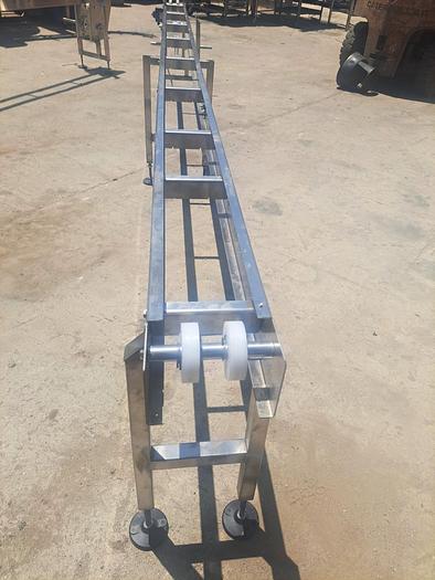 Used Conveyor, Trans Automation Technologies, 8" x 15', Stainless Steel Frame #5512921