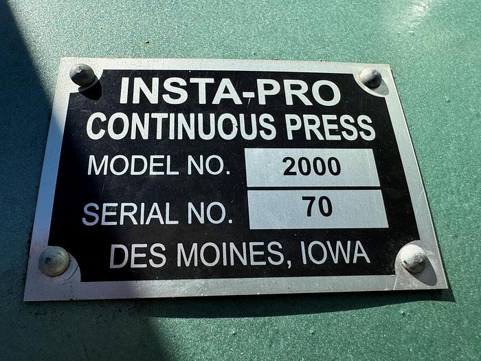 Used Press, Oil, Insta-Pro, Model 2000, Expeller Press, #5990964