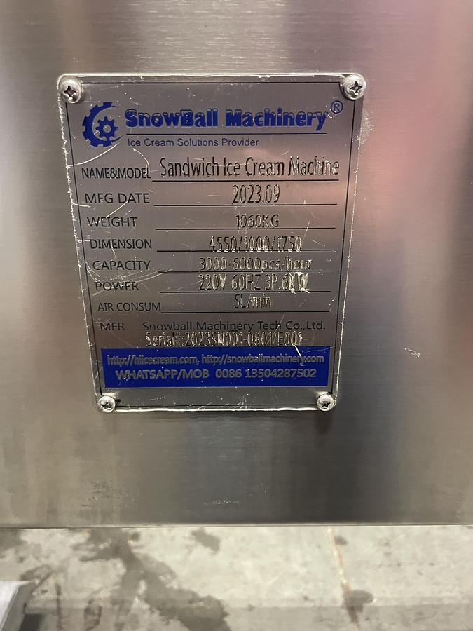 Used Former, Ice Cream Sandwich, 2000–7000 Pcs/Hour, Snowball, #5991721
