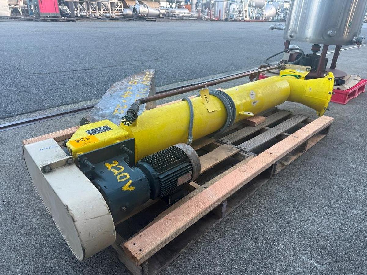 Used Conveyor, Screw, 7" Dia x 80" H, Vertical Auger Elevator, Jacketed, Bauermeister, #5991657