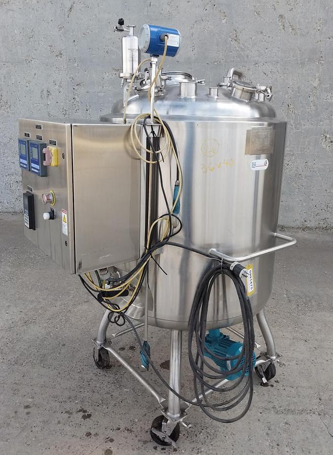 Used Tank, 158 Gallon (600 Liter), 316L Stainless Steel, Agitated, 50 PSI, #5991475