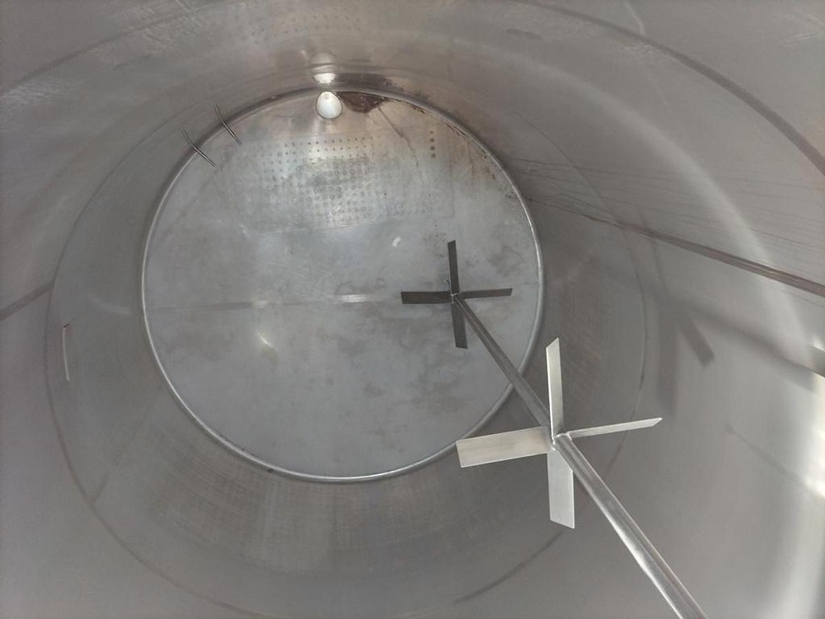 Used Tank, 6,000 Gallon, Stainless Steel, Vertical, Jacketed, Agitated, Storage Tank, #5991876