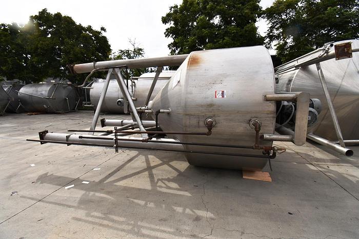Used Tank, 1,700 Gallon, 316 Stainless Steel, Jacketed, Double Agitation, #5990995