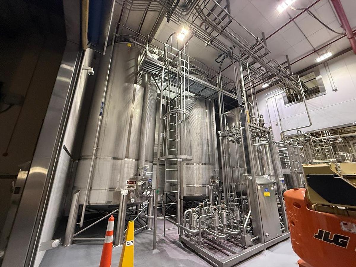 Used Tank, 9,000 Gallon, Feldmeier, Agitated, Stainless Steel, Cone Bottom, Qty 3, #5991617