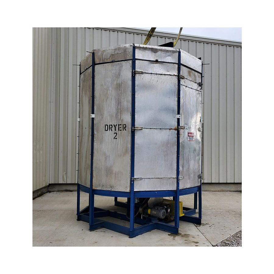 Used Dryer, Turbo, Wyssmont Turbo Tray Dryer Model N-16/22, 16 Trays, Stainless Steel Cladded, 9’-9” Base, 11’-7” Height, #5991639