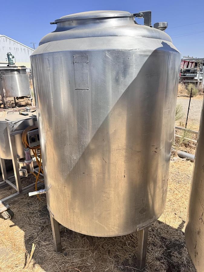 Used Tank, 200 Gallon, Stainless Steel, Half-Pipe Jacket, Agitator Mount, Cherry-Burrell, #5991981