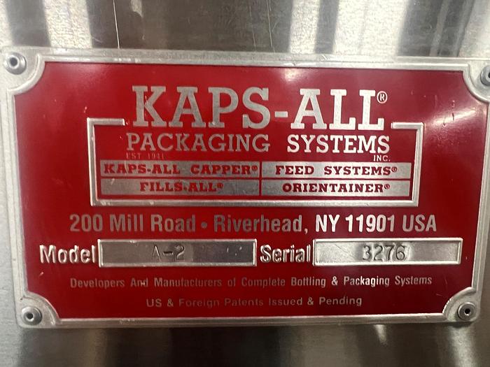Used Capper, Inline, 6-Spindle, Kaps-All Model A-2, Cap Sorter #S745234