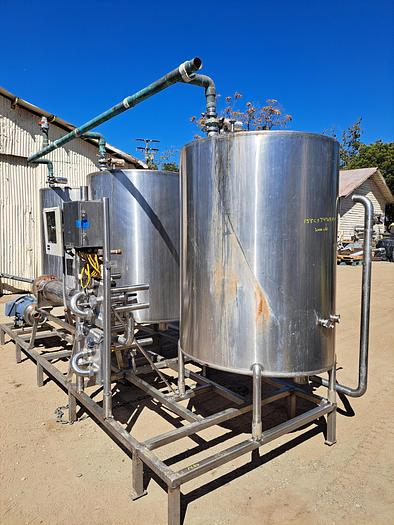 Used CIP System, 3-Tank, Stainless Steel, Pump, Heat Exchanger - #S745273