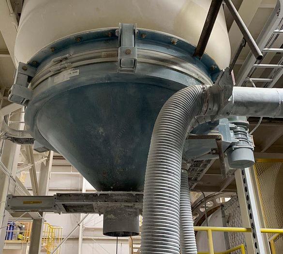 Used Bin, Bin Bottom, MetalFab, 12” Outlet, 6’ Diameter Tank  #C745150