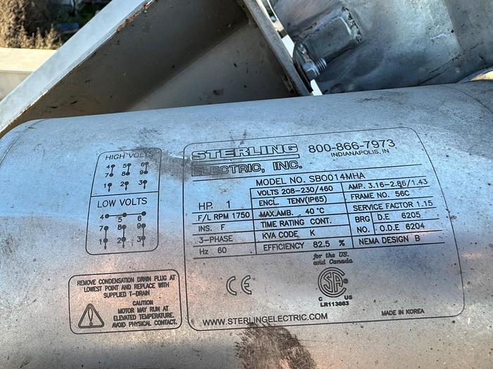 Used Conveyor, Belt, 12" X 8', Stainless Steel, Inclined, Cleated Belt #S745477