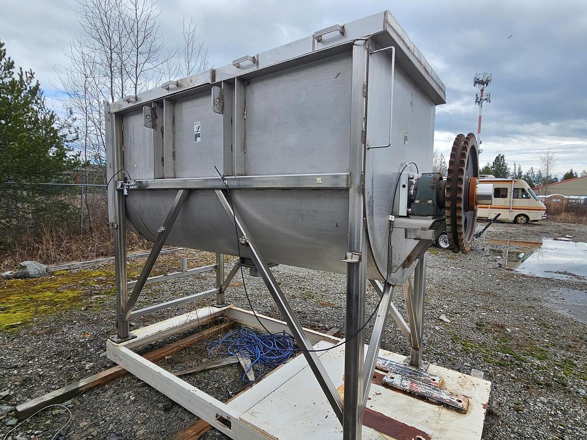 Used Mixer, Ribbon, 90 CF, 316L Stainless Steel, Austin Mac Inc, 50 HP, #5991352