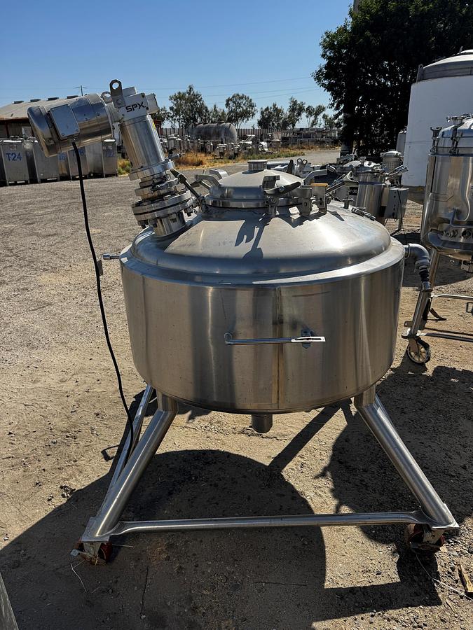 Used Tank, 181 Gallon, 316L Stainless Steel, Full Vacuum, Jacketed, Agitated, 32 PSI, #5991496