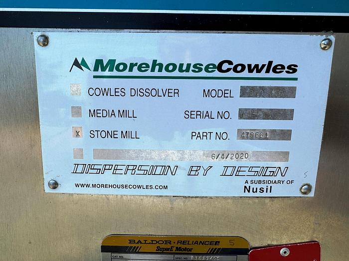 Used Mill, Stone, Morehouse Cowles, Model 830 STD, Stainless Steel, 25 HP #S745468