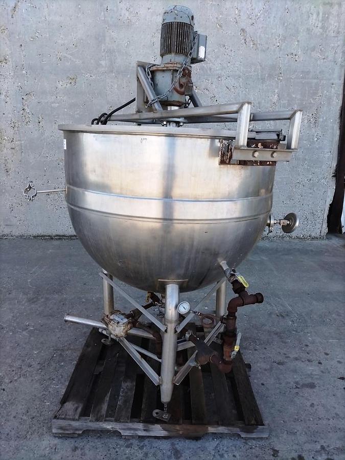 Used Kettle, 200 Gallon, Jacketed, Stainless Steel, Agitator, Lee Industries, 2 HP, #5991933
