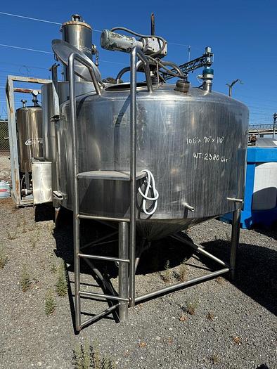 Used Tank, 1,000 Gallon, S/st, Jkt, DCI, Scrape Agit, CB/DT #S740387