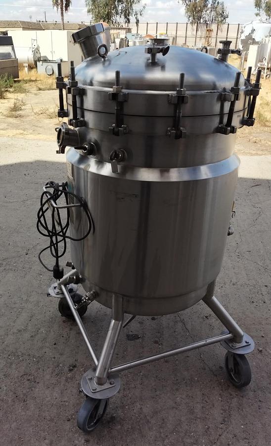 Used Tank, 100 Gallon, 316L Stainless Steel, Jacketed, Agitated, 50 PSI, Cherry Burrell, #5991474