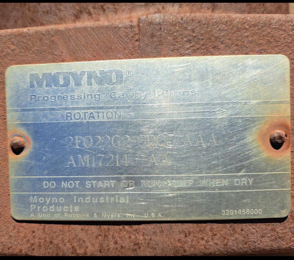 Used Pump, Moyno, 7.5 HP, C/st, Progressive Cavity, Mdl 2F022C2 #S740716