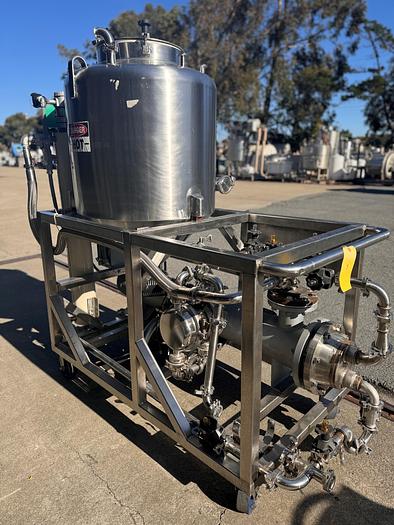 Used CIP, 1-Tank, 100 Gallon, Heat Exchanger, Chromalox Heater, Pumps, #5991176