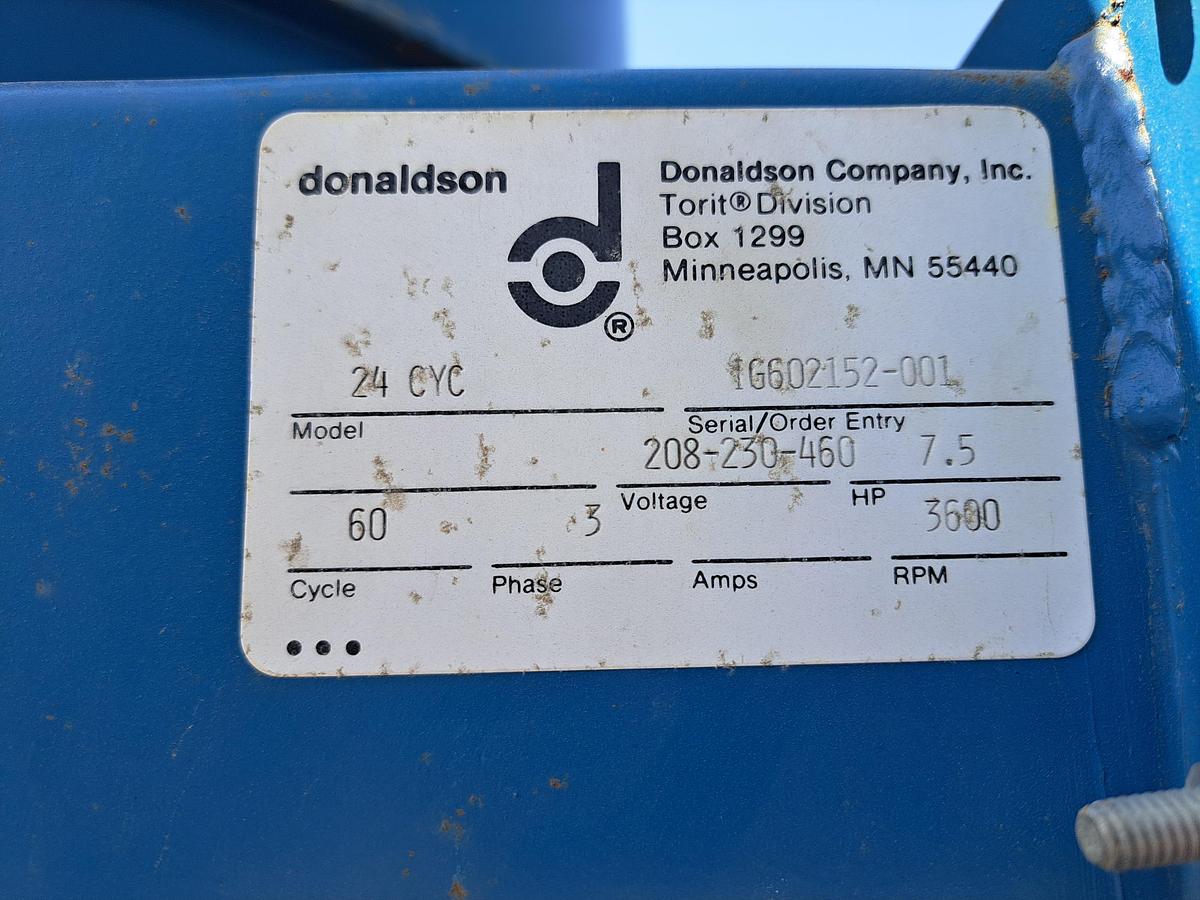 Used Dust Collector, Donaldson 24 Cyclone, 7.5 HP, 1950–3500 CFM, #5991533
