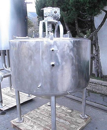 Used Tank, 235 Gallon, Stainless Steel, Jacketed, Agitation, Mueller #S745432
