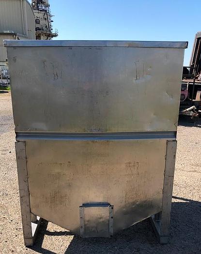 Used Bin, 50 CF, S/st, 48" x 48" x 64", Forklift, Slope #S743793
