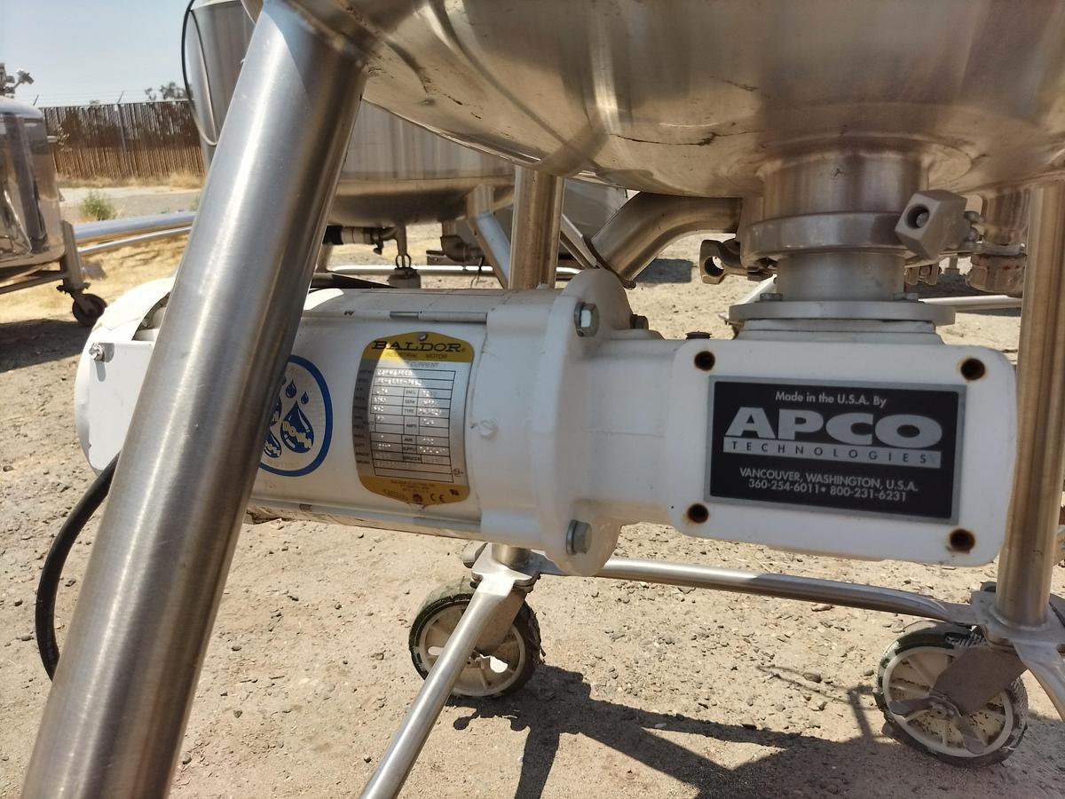 Used Tank, 66 Gallon (250 Liter), 316L Stainless Steel, Jacketed, Agitated, 45 PSI, Walker, #5991488