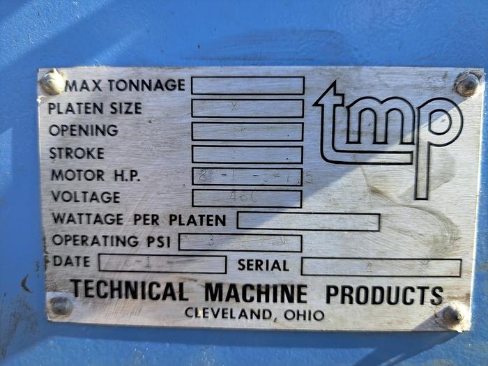 Used Press, Platen, Hydraulic, 300-Ton, 36” x 26” surface, 3000 PSI #S745387