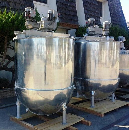 Used Kettle, 750 Gallon, S/St, Jkt, Dbl Agit, Groen, Scraper