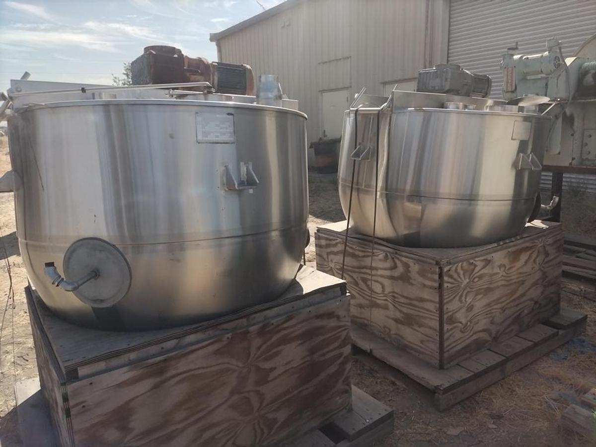 Used Kettle, 300 Gallon, Stainless Steel, Jacketed, Scrape Surface Agitation, Mueller,#5991920