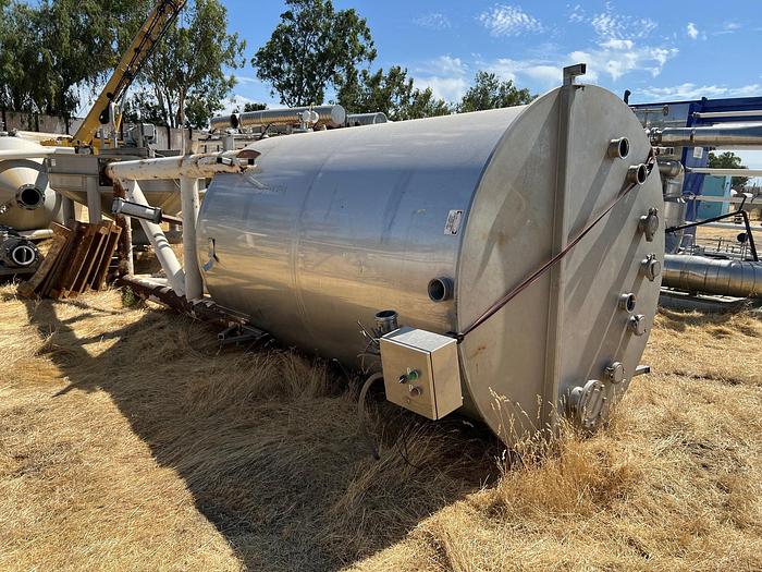 Used Tank, 2,500 Gallon, Stainless Steel, 6'x15', Cone #S745048