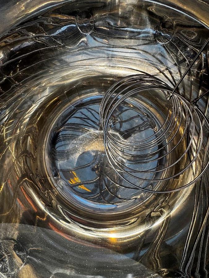 Used Tank, 132 Gallon (500 Liter), 316L Stainless Steel, Agitated, Internal Coil, 30 PSI, FV, Lee, #5991494