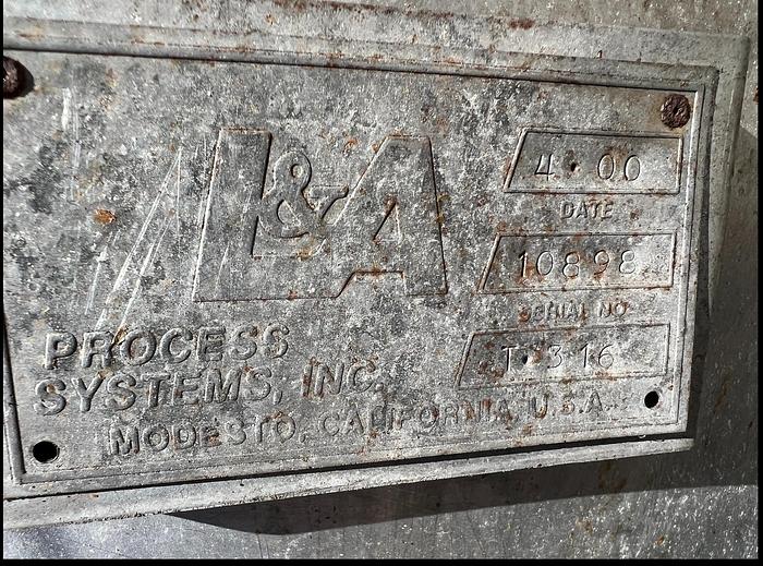 Used Tank, 700 Gallon, Stainless, L&A, Cone Bottom #S745056